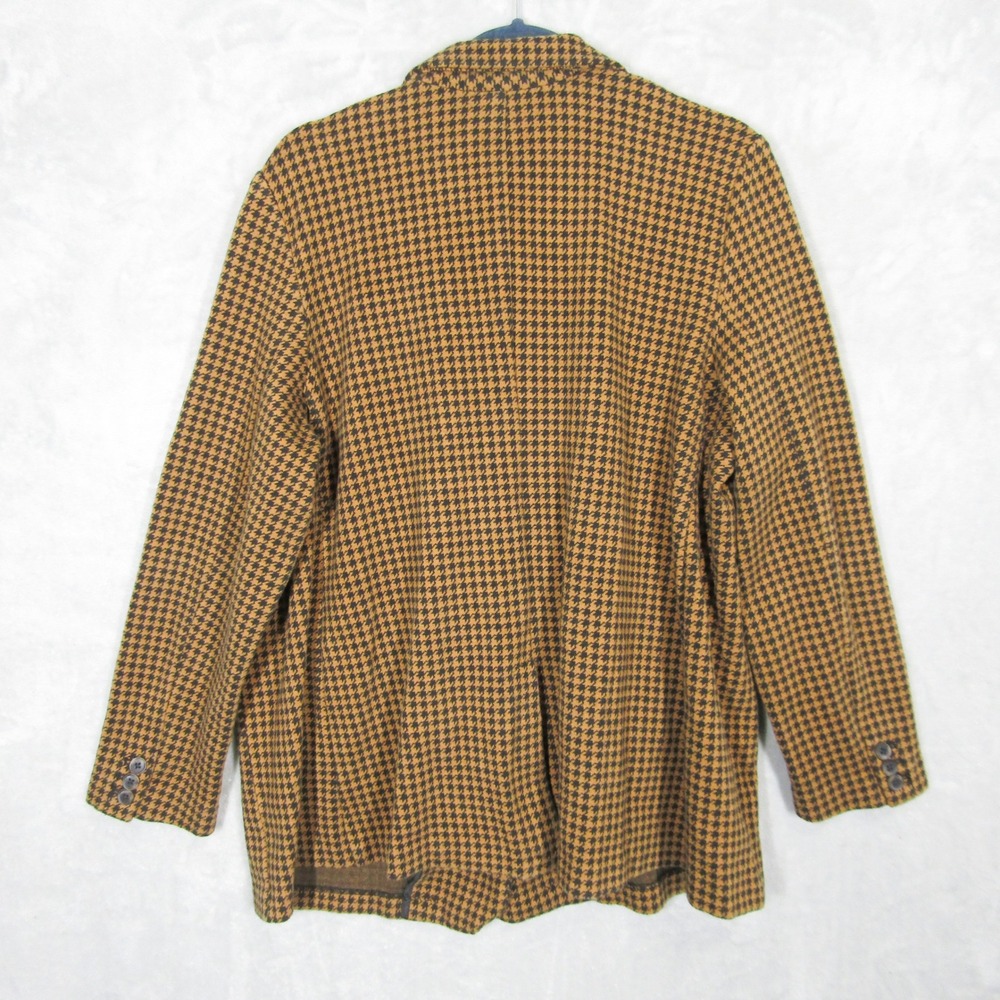Old Navy Womens 2X Plus Houndstooth Blazer Jacket Brown Black Open Front Knit - Picture 2 of 10